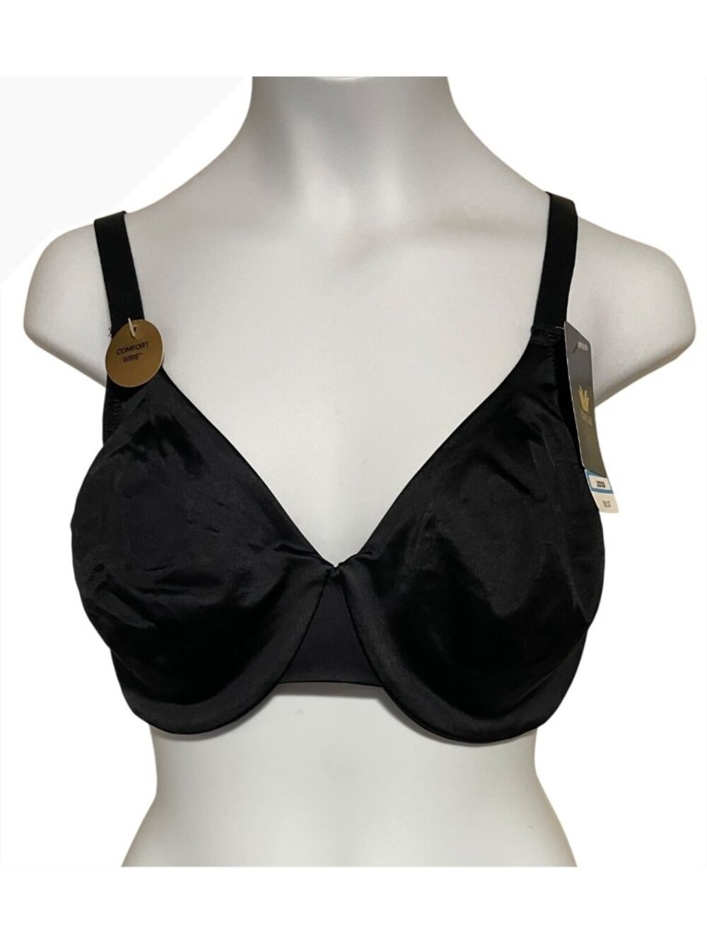 Wacoal Comfort Wire Full Coverage Underwire Bra Size 32DD Black Adj Straps